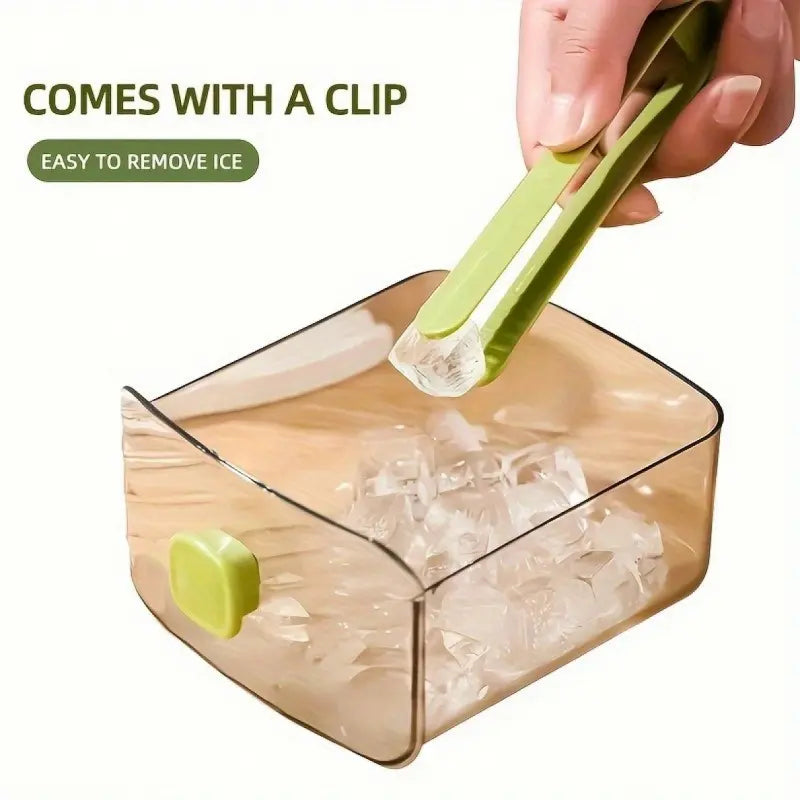 48-Cube Double-Deck Portable Ice Maker with Easy-Press Lid, Silicone Trays, and Durable Plastic - Countertop Kitchen Appliance for DIY Frozen Foods, Summer Beverages, and Beverage Cooling