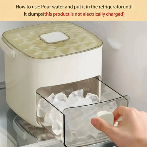 48-Cube Double-Deck Portable Ice Maker with Easy-Press Lid, Silicone Trays, and Durable Plastic - Countertop Kitchen Appliance for DIY Frozen Foods, Summer Beverages, and Beverage Cooling