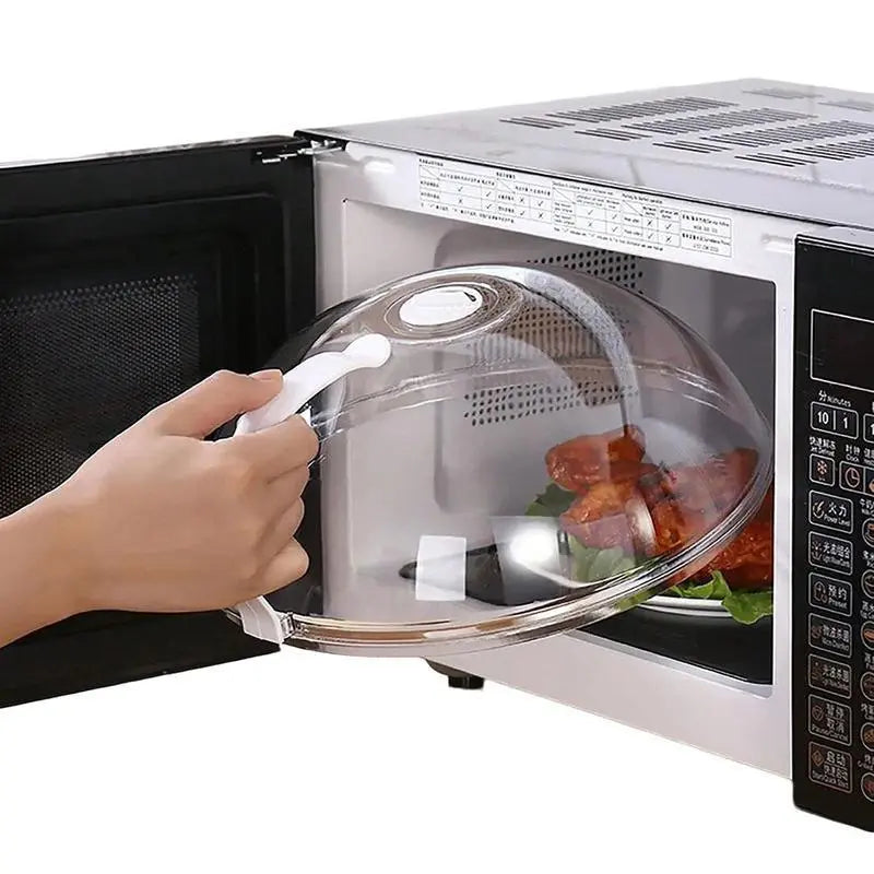 Microwave Splatter Cover with Handle - Reusable Food Lid for Modern Kitchen Accessories