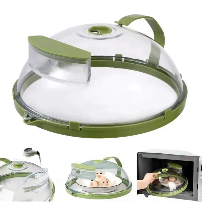 Microwave Splatter Cover with Handle - Reusable Food Lid for Modern Kitchen Accessories