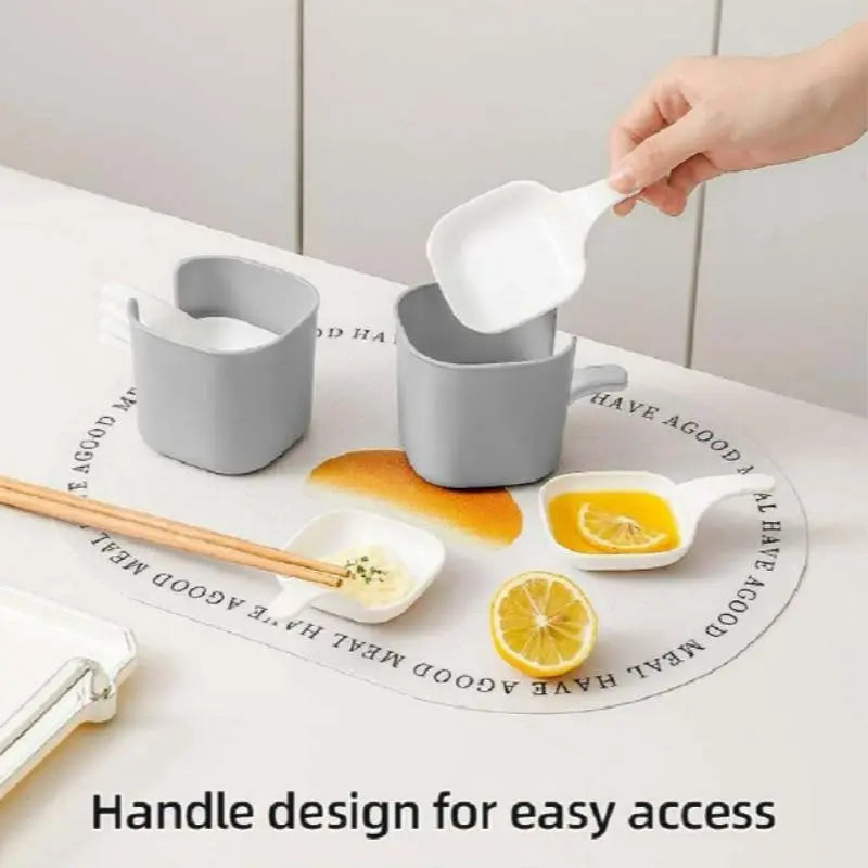 Dipping Sauce Plate and Holder Set - 7 Piece Vinegar and Soy Sauce Dish Collection with 6 Seasoning Dishes and 1 Storage Box - Kitchen Accessories and Cookware