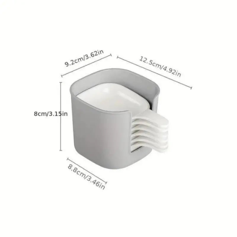 Dipping Sauce Plate and Holder Set - 7 Piece Vinegar and Soy Sauce Dish Collection with 6 Seasoning Dishes and 1 Storage Box - Kitchen Accessories and Cookware