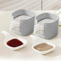 Dipping Sauce Plate and Holder Set - 7 Piece Vinegar and Soy Sauce Dish Collection with 6 Seasoning Dishes and 1 Storage Box - Kitchen Accessories and Cookware