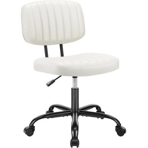 Armless Ergonomic Office Chair with Lumbar Support, Height Adjustable and 360° Swivel for Compact Spaces