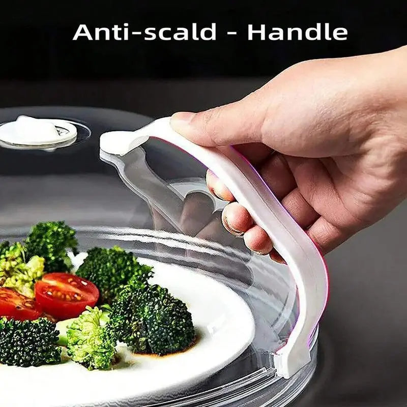 Microwave Splatter Cover with Handle - Reusable Food Lid for Modern Kitchen Accessories