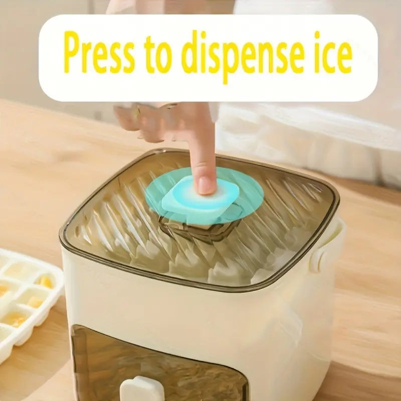 48-Cube Double-Deck Portable Ice Maker with Easy-Press Lid, Silicone Trays, and Durable Plastic - Countertop Kitchen Appliance for DIY Frozen Foods, Summer Beverages, and Beverage Cooling