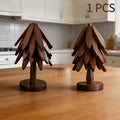 Wooden Coaster Set for Hot Dishes - Christmas Tree Design, Foldable Kitchen Decor for Pots, Bowls, Cups, and Hot Pots