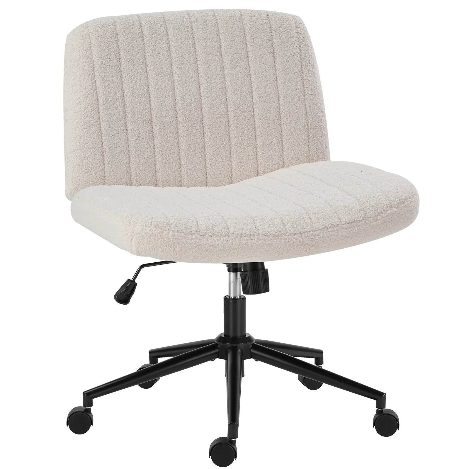 Height Adjustable Criss-Cross Office Chair with Wheels - Armless Swivel Desk Chair for Home and Office Use