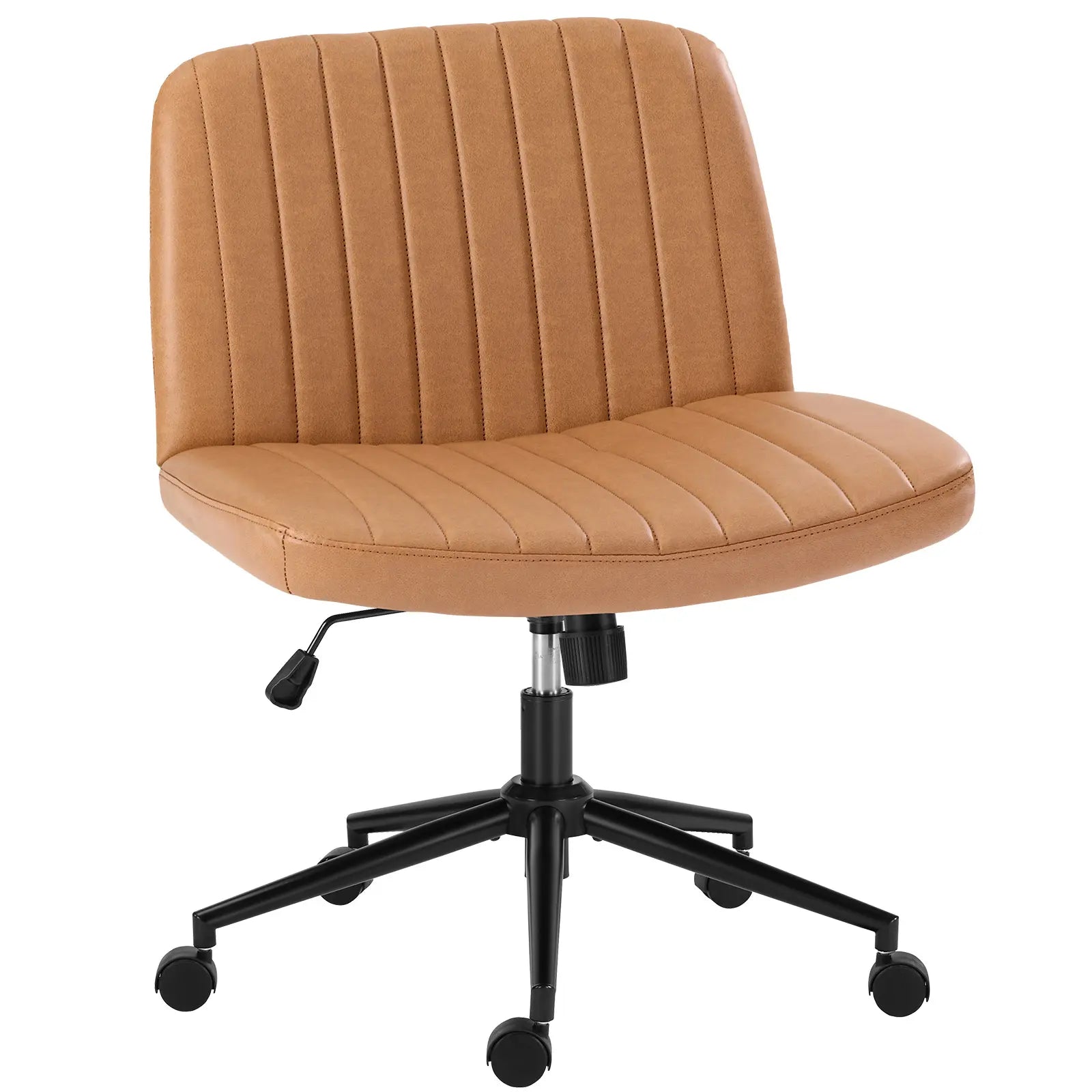 Height Adjustable Criss-Cross Office Chair with Wheels - Armless Swivel Desk Chair for Home and Office Use