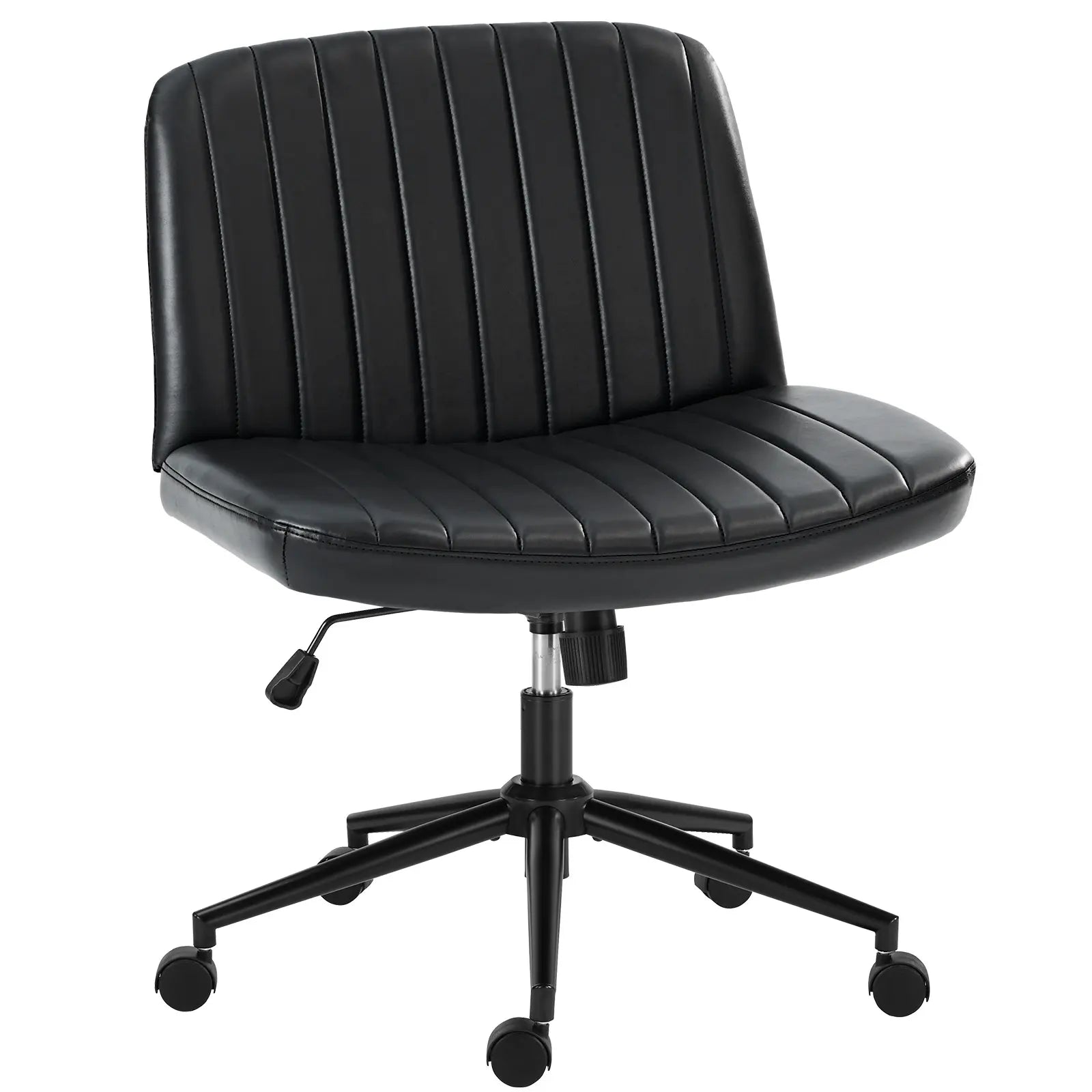Height Adjustable Criss-Cross Office Chair with Wheels - Armless Swivel Desk Chair for Home and Office Use
