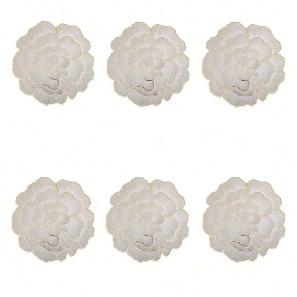 Floral Pattern Placemats Set of 6 - Heat-Resistant, Non-Slip, Waterproof Dining Table Mats for Home, Kitchen, Dining Room, or Wedding Events - Ideal Valentine's Day Gift