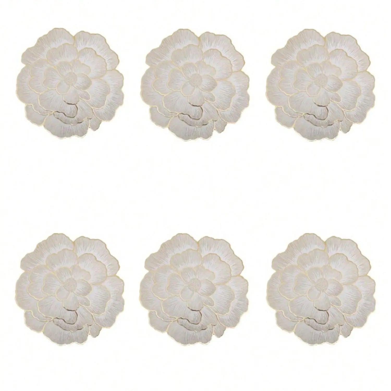Floral Pattern Placemats Set of 6 - Heat-Resistant, Non-Slip, Waterproof Dining Table Mats for Home, Kitchen, Dining Room, or Wedding Events - Ideal Valentine's Day Gift